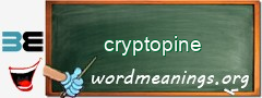 WordMeaning blackboard for cryptopine